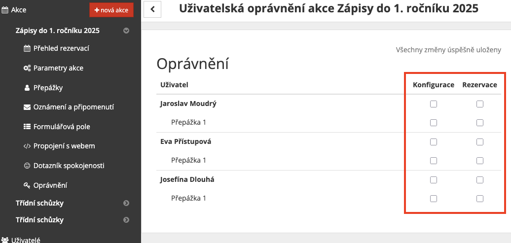 screenshot typy oprávnění