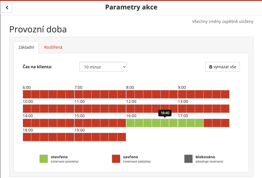 screenshot provozní doba